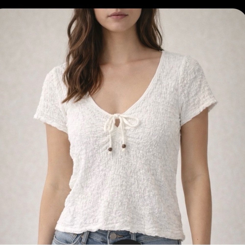 Sweet Romantic Ruched Brandy Melville Vibe Cropped Top NWT